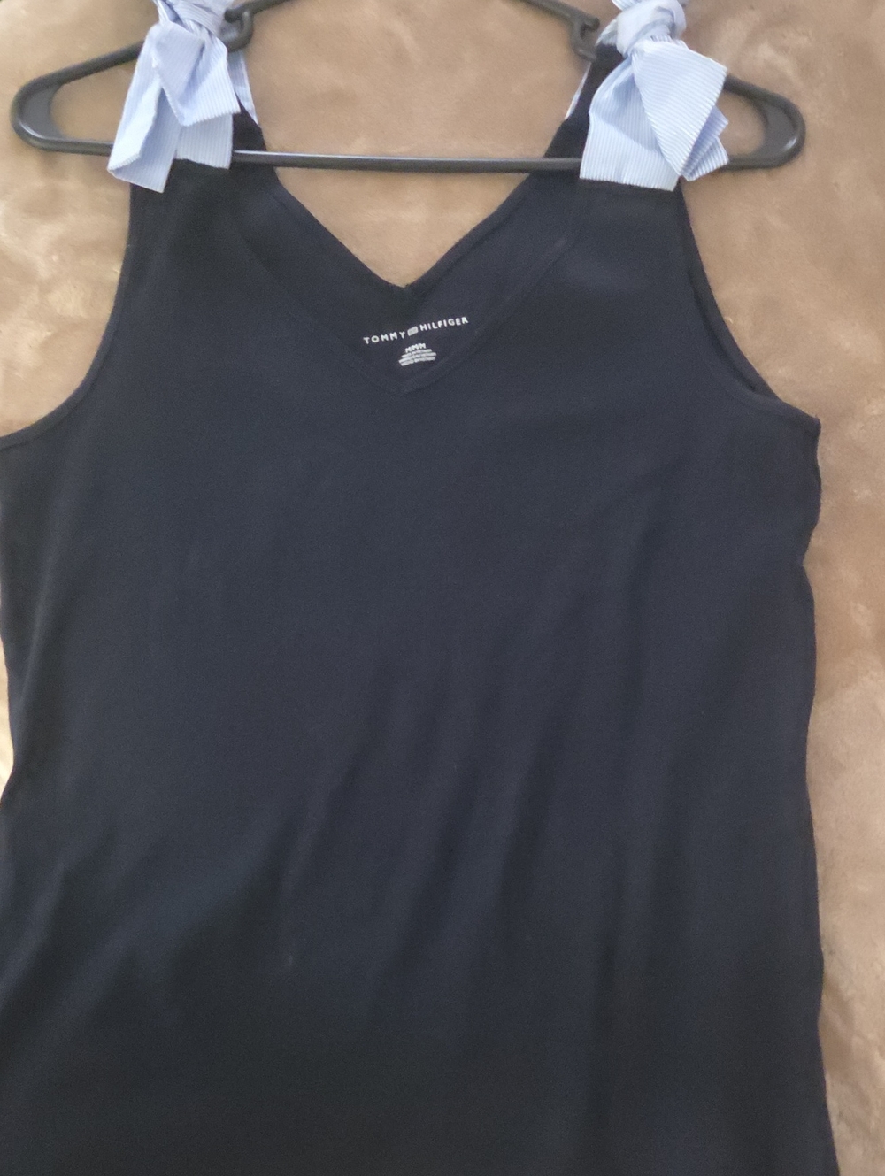 Tommy Hilfiger Black V-Neck Sleeveless Tank